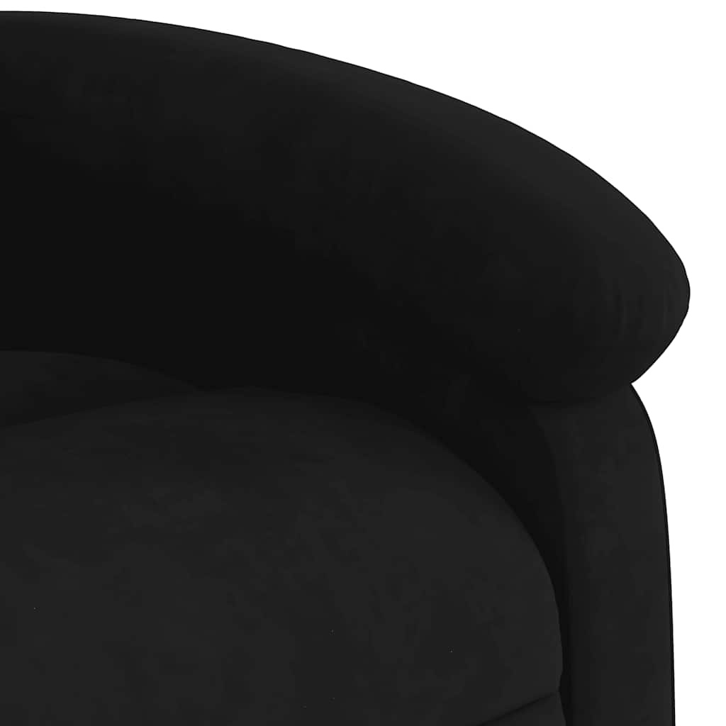 massagelænestol sort fløjl