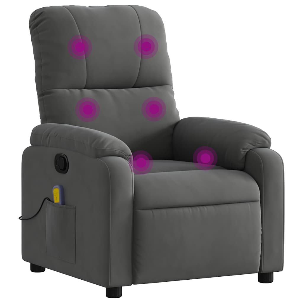 massagestol mørkegrå mikrofiberstof