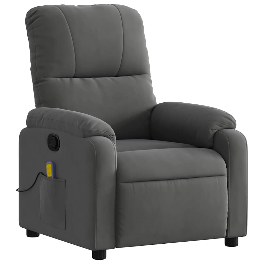 massagestol mørkegrå mikrofiberstof