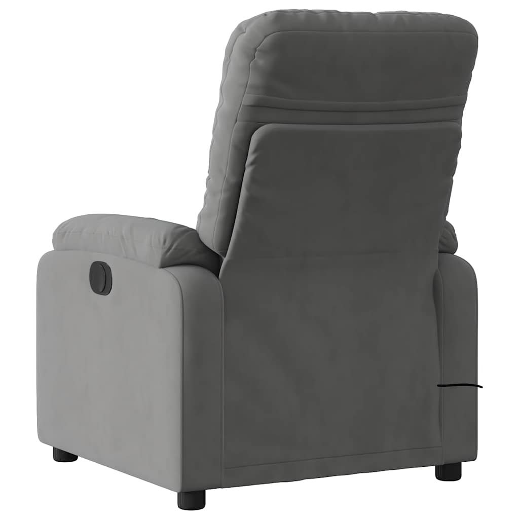 massagestol mørkegrå mikrofiberstof