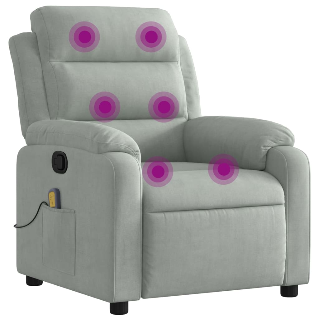 Massagestol Lysegrå Velour