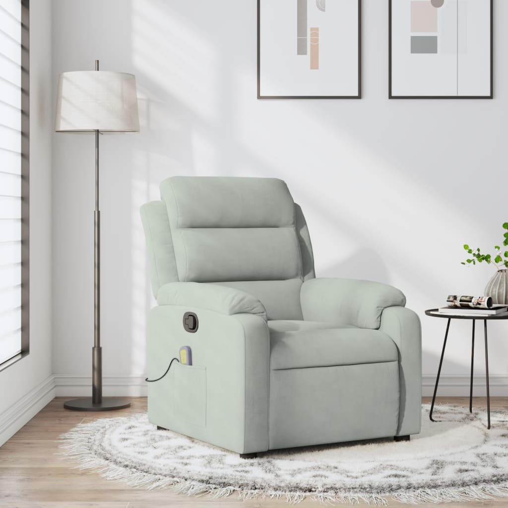 Massagestol Lysegrå Velour