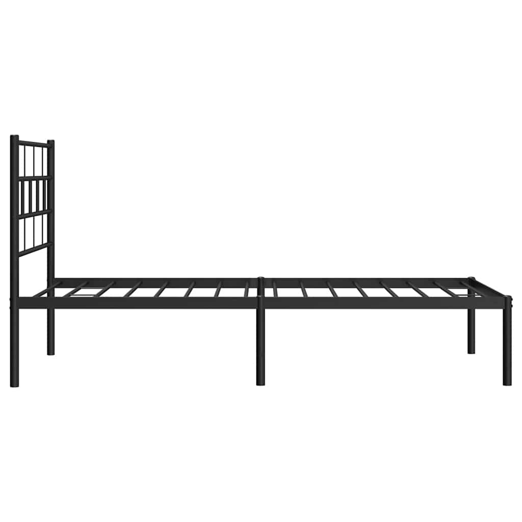 sengeramme med sengegavl 100x200 cm metal sort