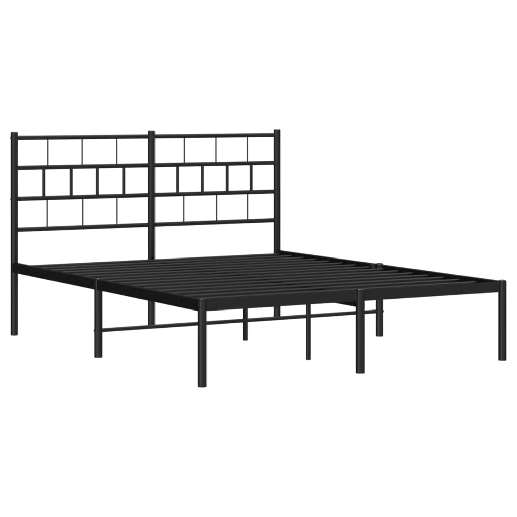 sengeramme med sengegavl 120x200 cm metal sort