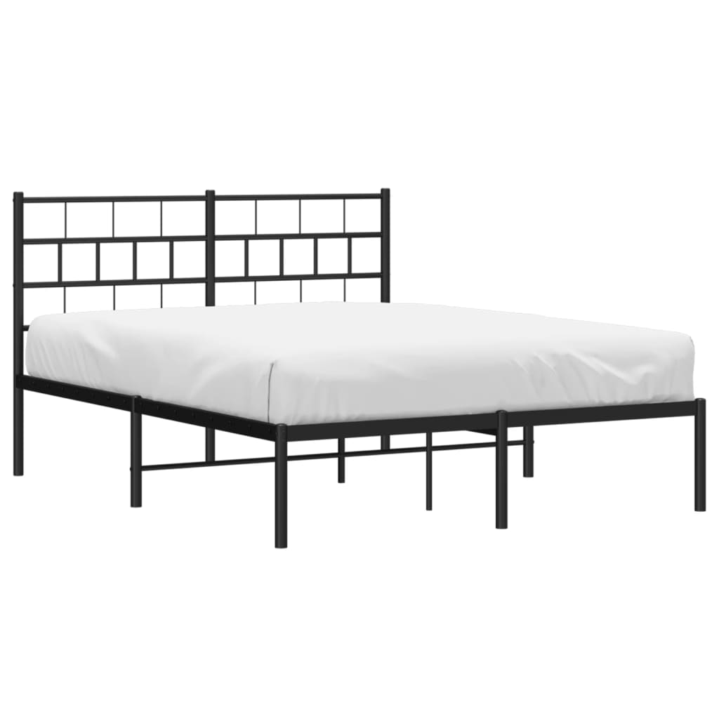 sengeramme med sengegavl 140x190 cm metal sort
