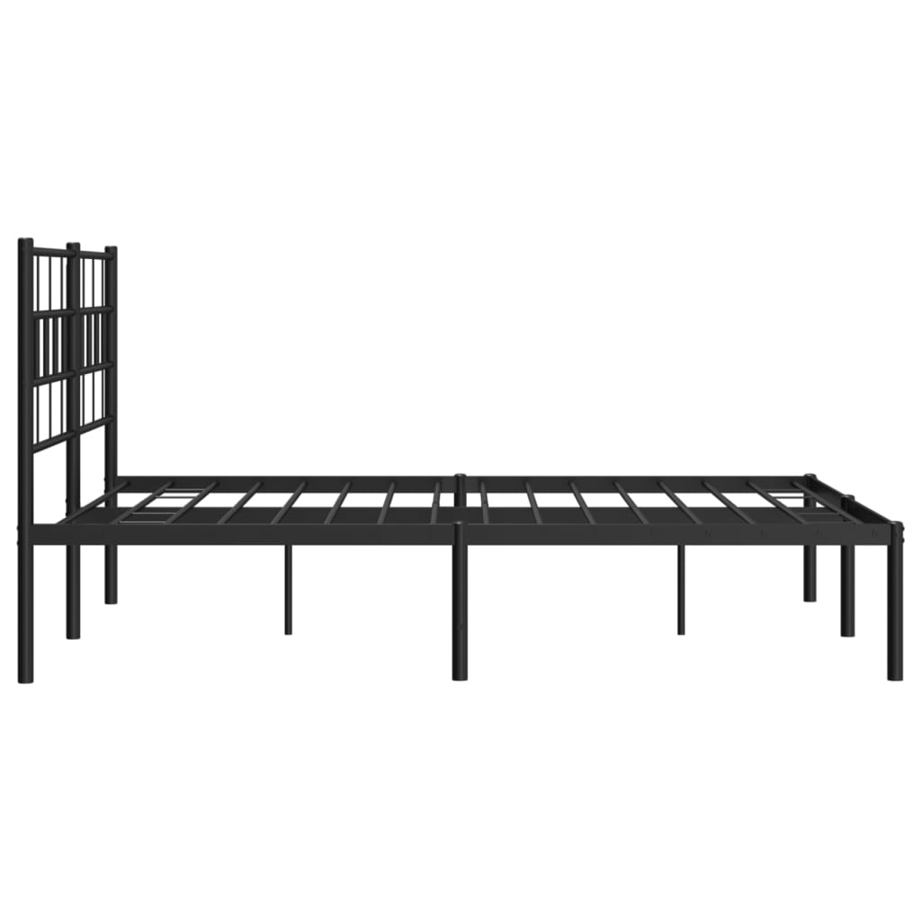 sengeramme med sengegavl 140x190 cm metal sort