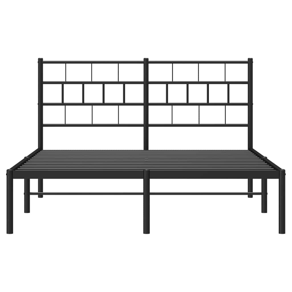 sengeramme med sengegavl 150x200 cm metal sort