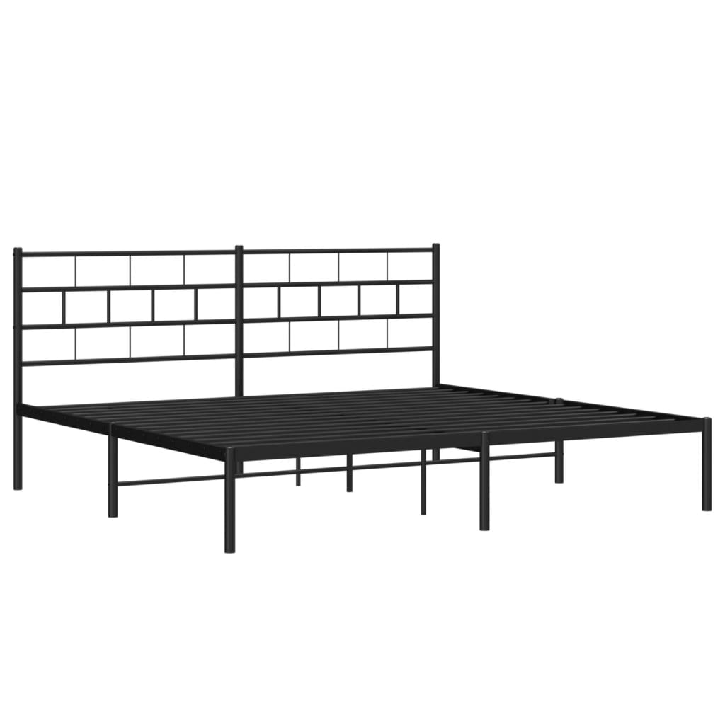 sengeramme med sengegavl 180x200 cm metal sort