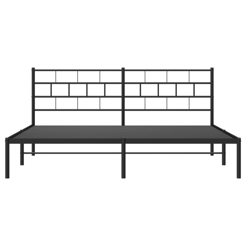 sengeramme med sengegavl 180x200 cm metal sort