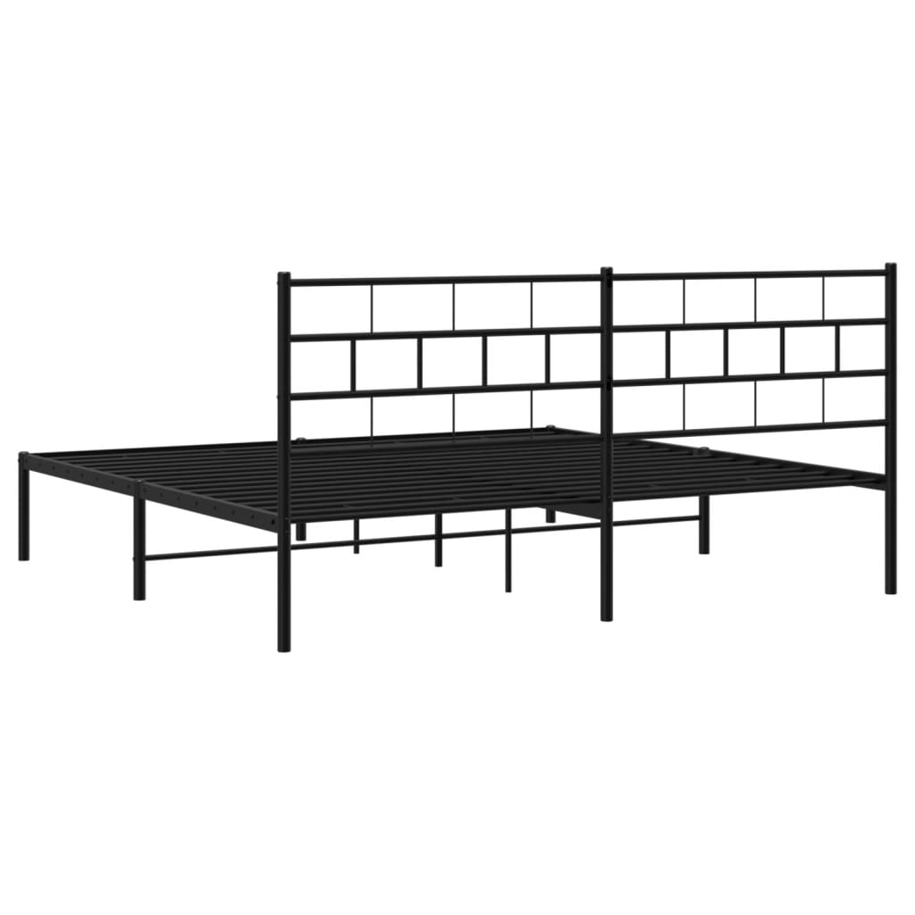 sengeramme med sengegavl 180x200 cm metal sort