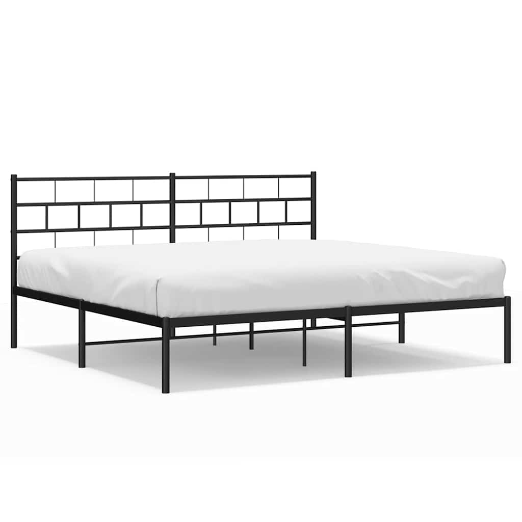 sengeramme med sengegavl 193x203 cm metal sort
