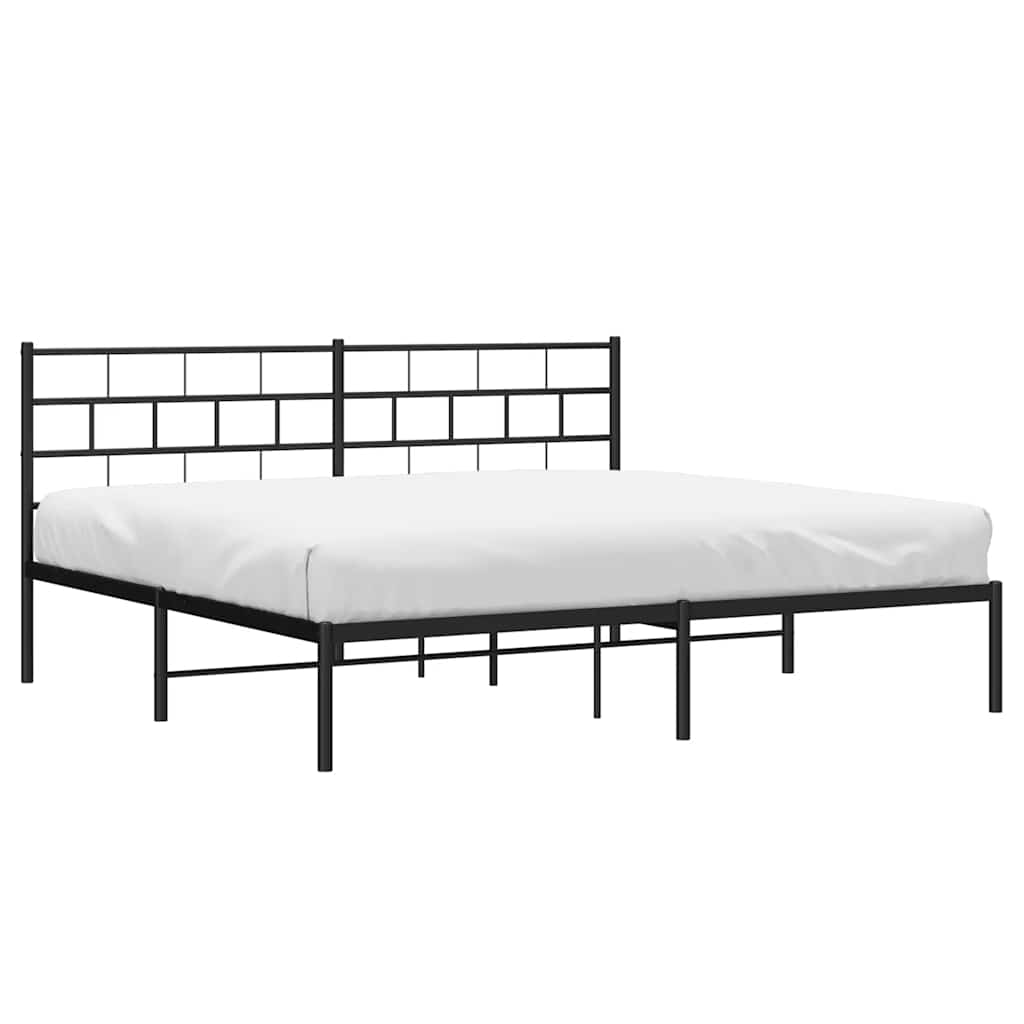 sengeramme med sengegavl 193x203 cm metal sort