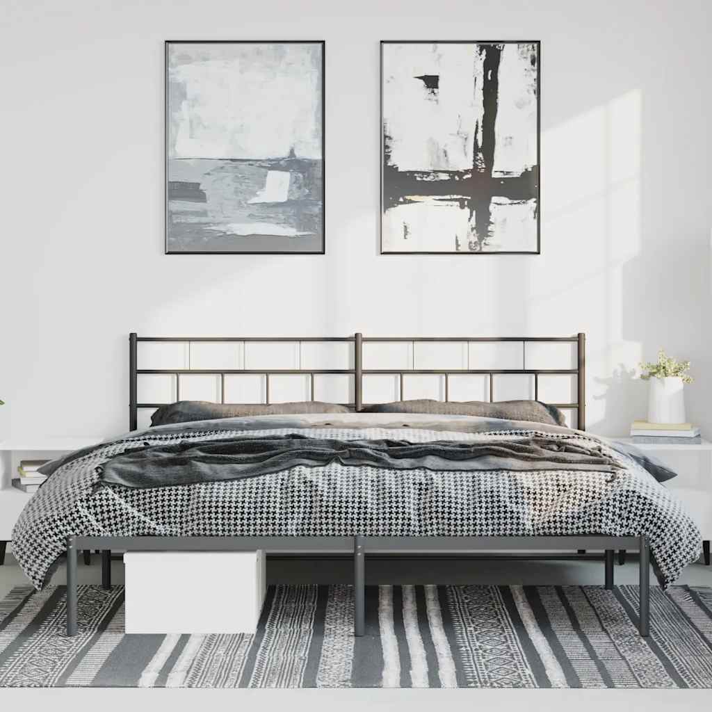 sengeramme med sengegavl 193x203 cm metal sort