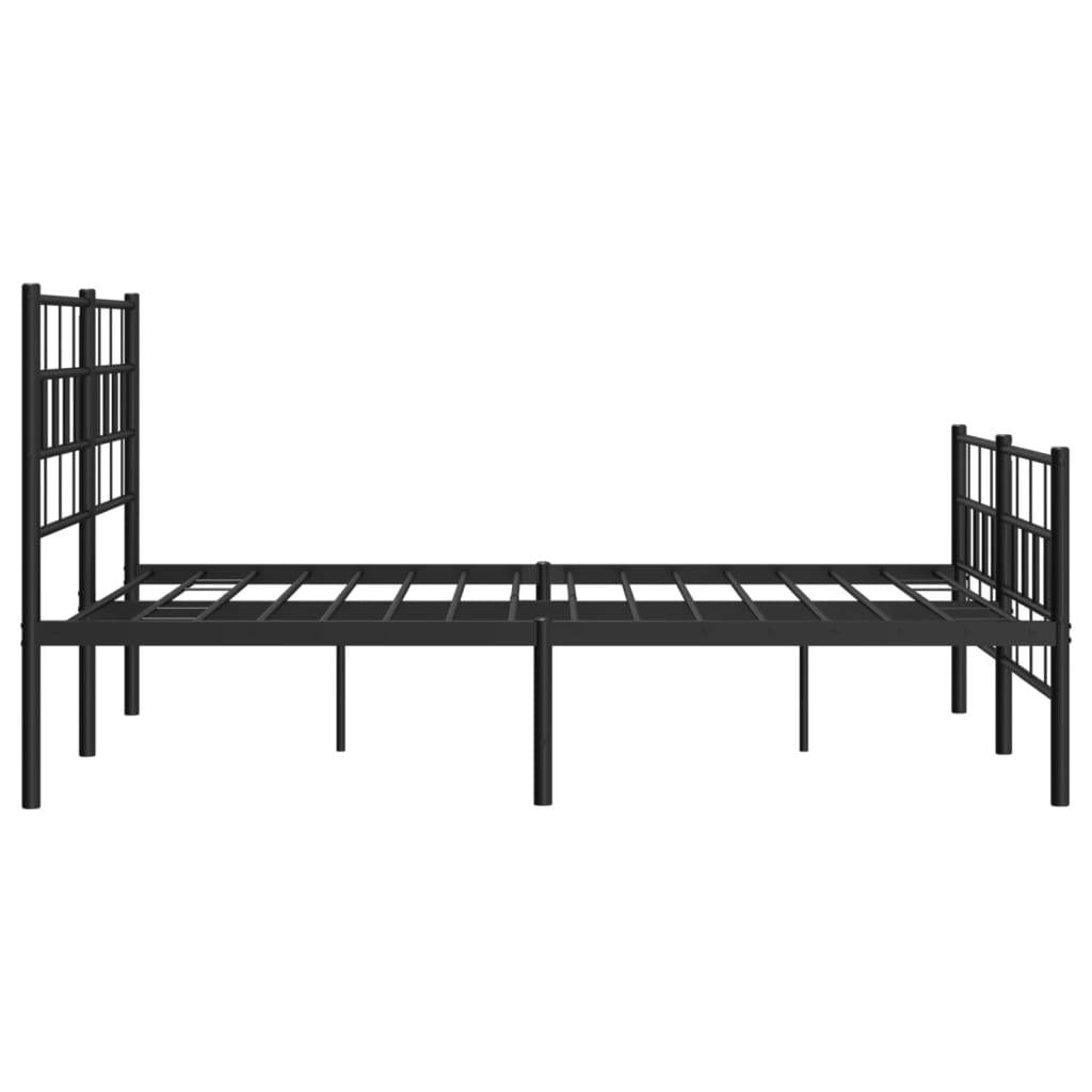 sengeramme med sengegavl og fodgærde 140x200 cm metal sort