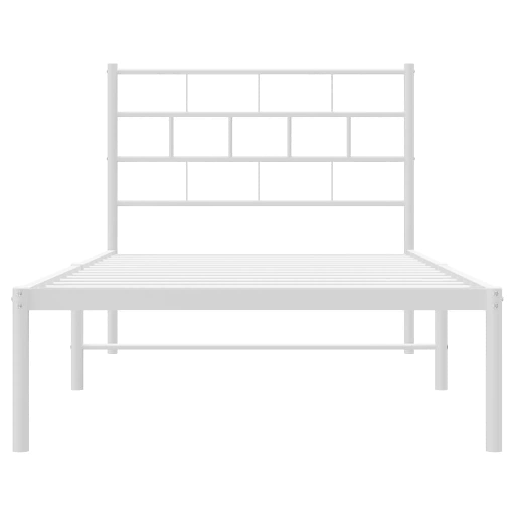 sengeramme uden madras med hovedgærde 75x190 cm hvid