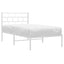 sengeramme med sengegavl 100x190 cm metal hvid