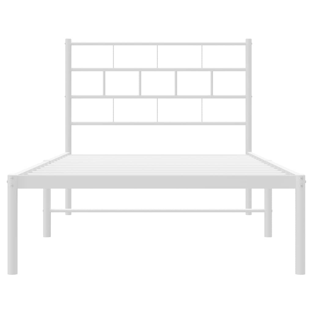 sengeramme med sengegavl 100x190 cm metal hvid
