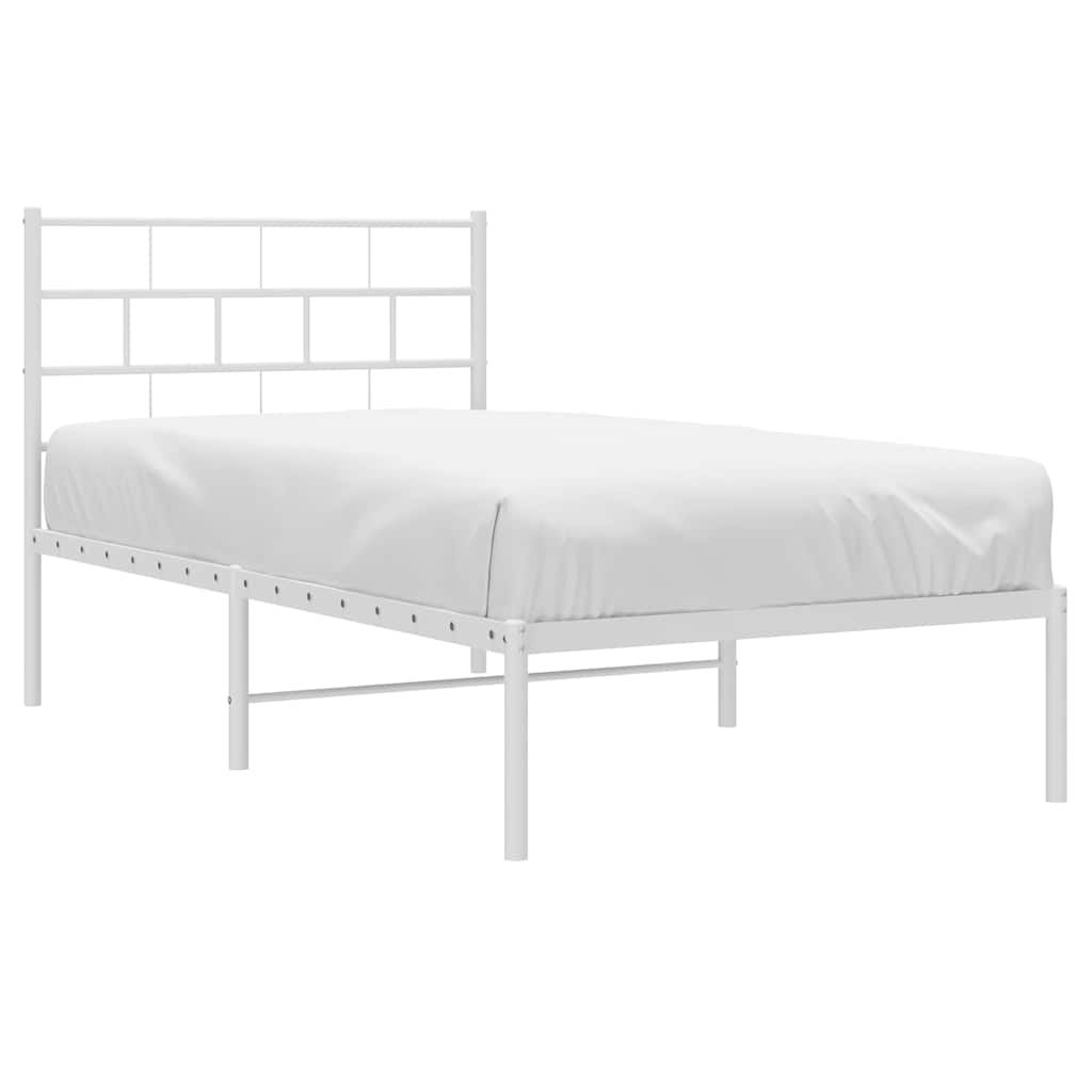 sengeramme med sengegavl 100x200 cm metal hvid