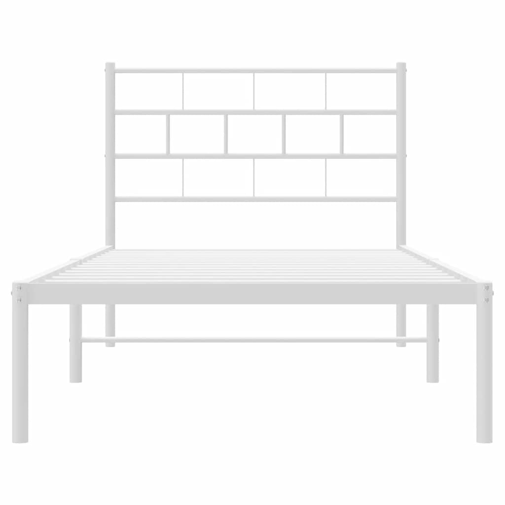 sengeramme med sengegavl 100x200 cm metal hvid
