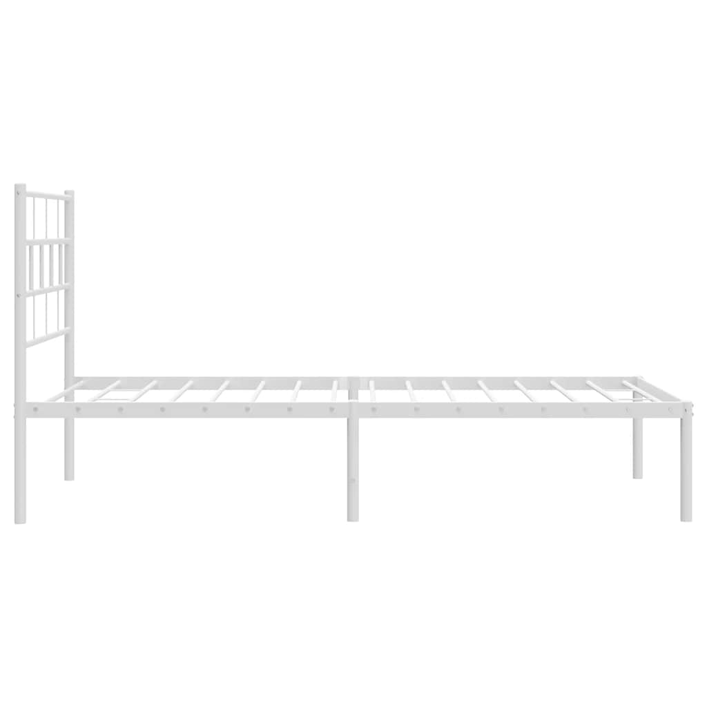 sengeramme med sengegavl 100x200 cm metal hvid