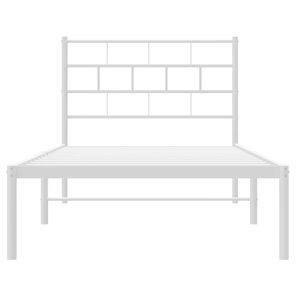 sengeramme med sengegavl 107x203 cm metal hvid
