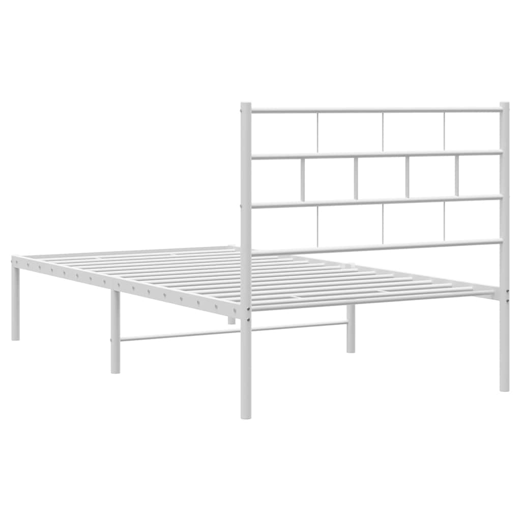 sengeramme med sengegavl 107x203 cm metal hvid
