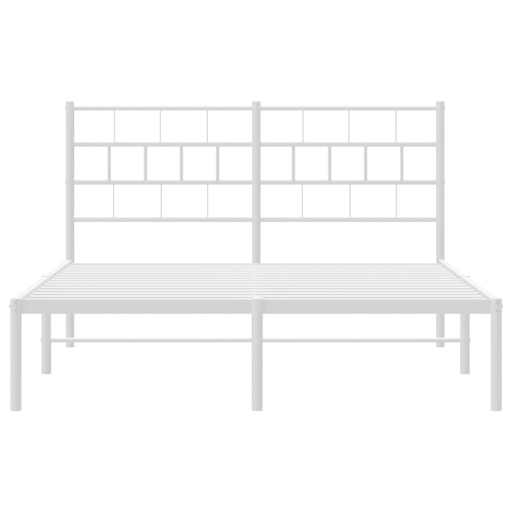 sengeramme med sengegavl 150x200 cm metal hvid
