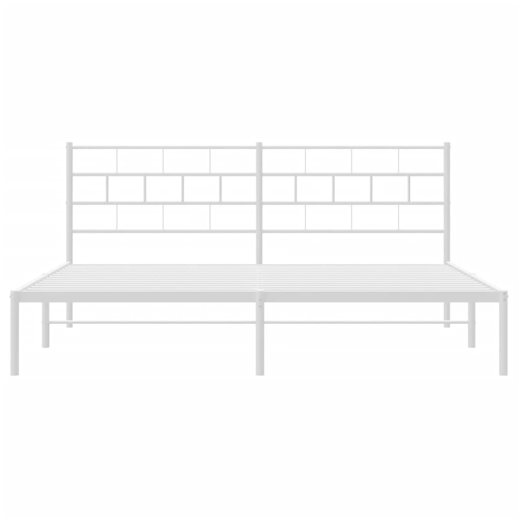 sengeramme med sengegavl 180x200 cm metal hvid
