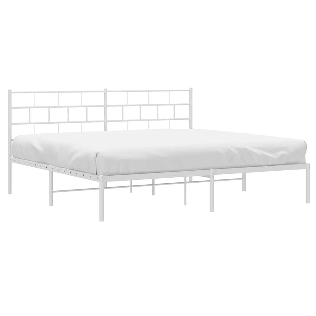 sengeramme med sengegavl 183x213 cm metal hvid