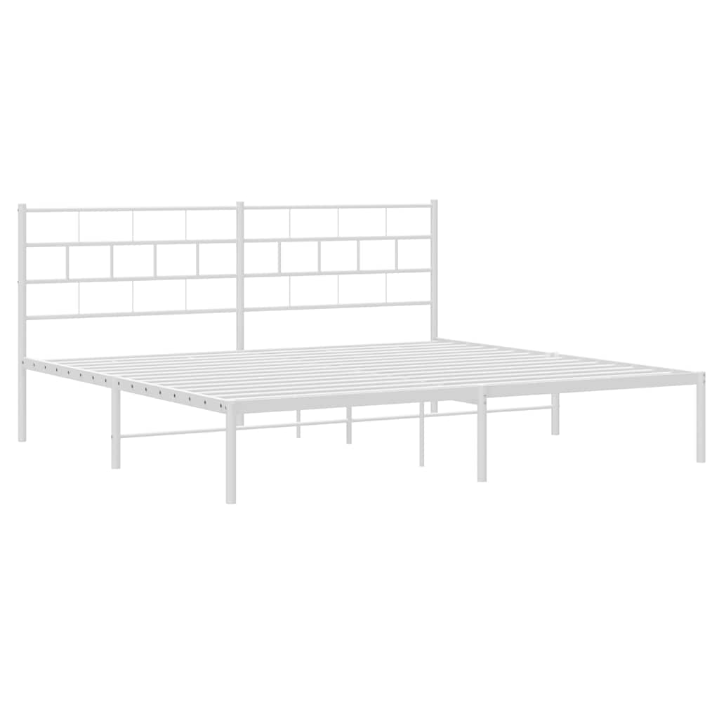sengeramme med sengegavl 183x213 cm metal hvid