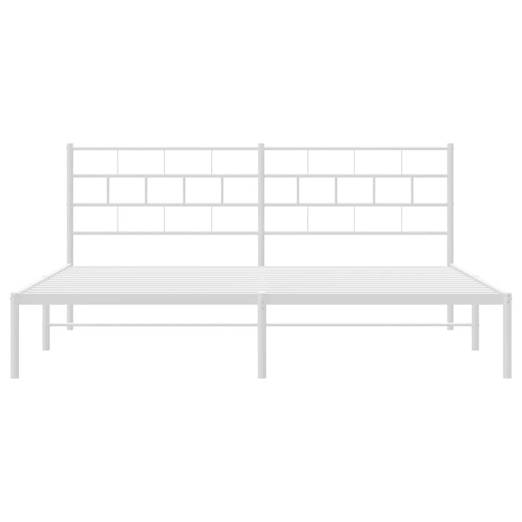 sengeramme med sengegavl 183x213 cm metal hvid