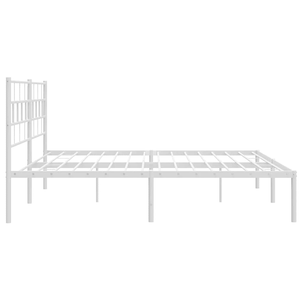 sengeramme med sengegavl 183x213 cm metal hvid