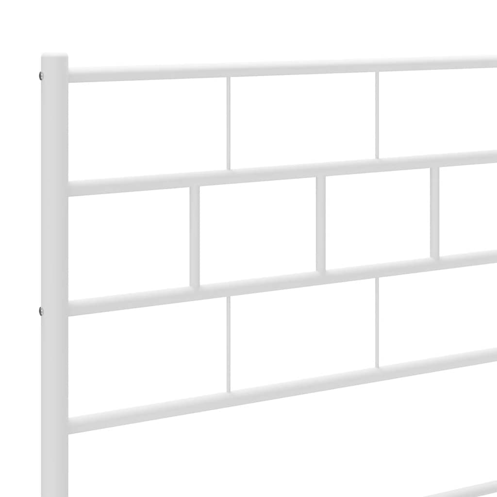 sengeramme med sengegavl 183x213 cm metal hvid