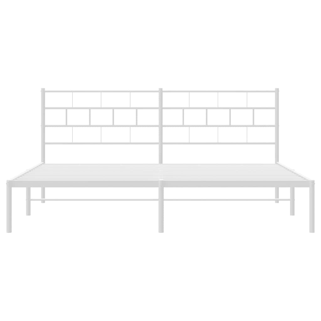 sengeramme med sengegavl 193x203 cm metal hvid