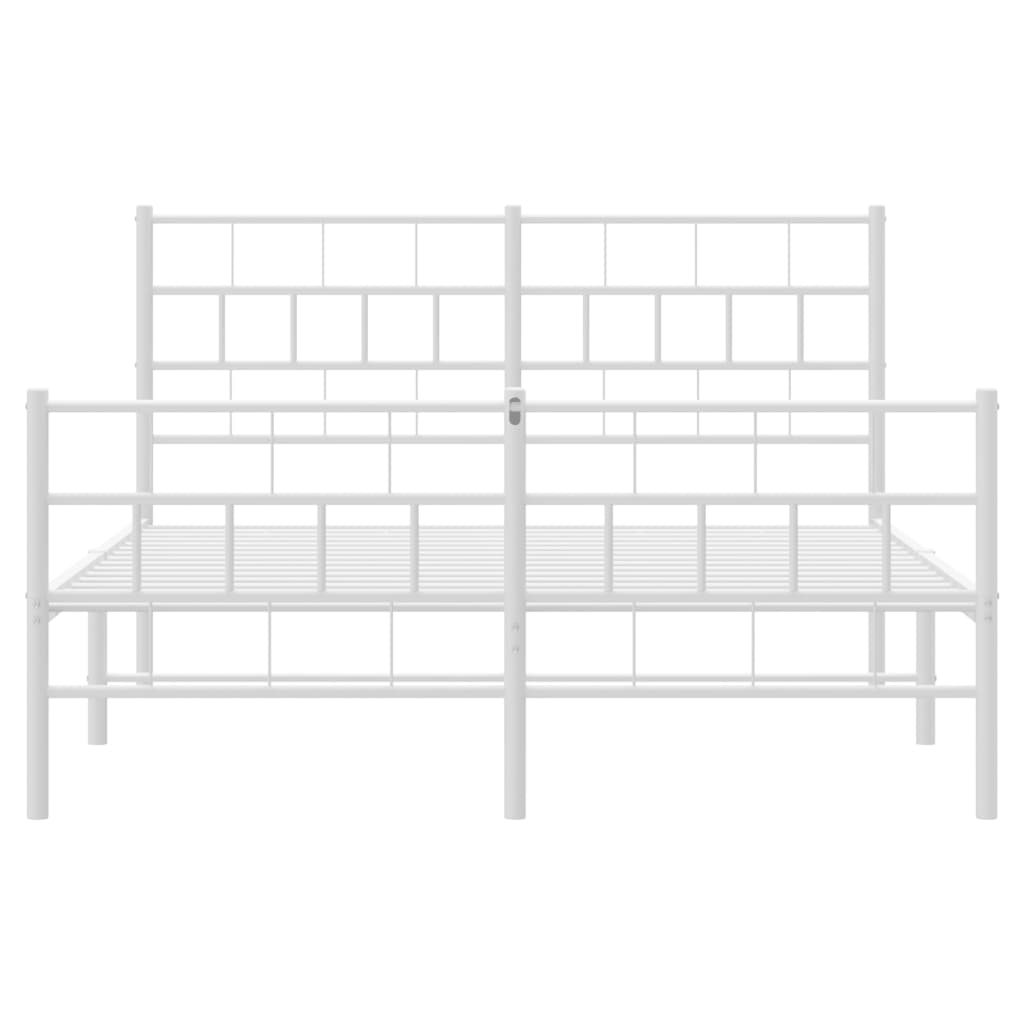 sengeramme med sengegavl og fodgærde 120x200 cm metal hvid
