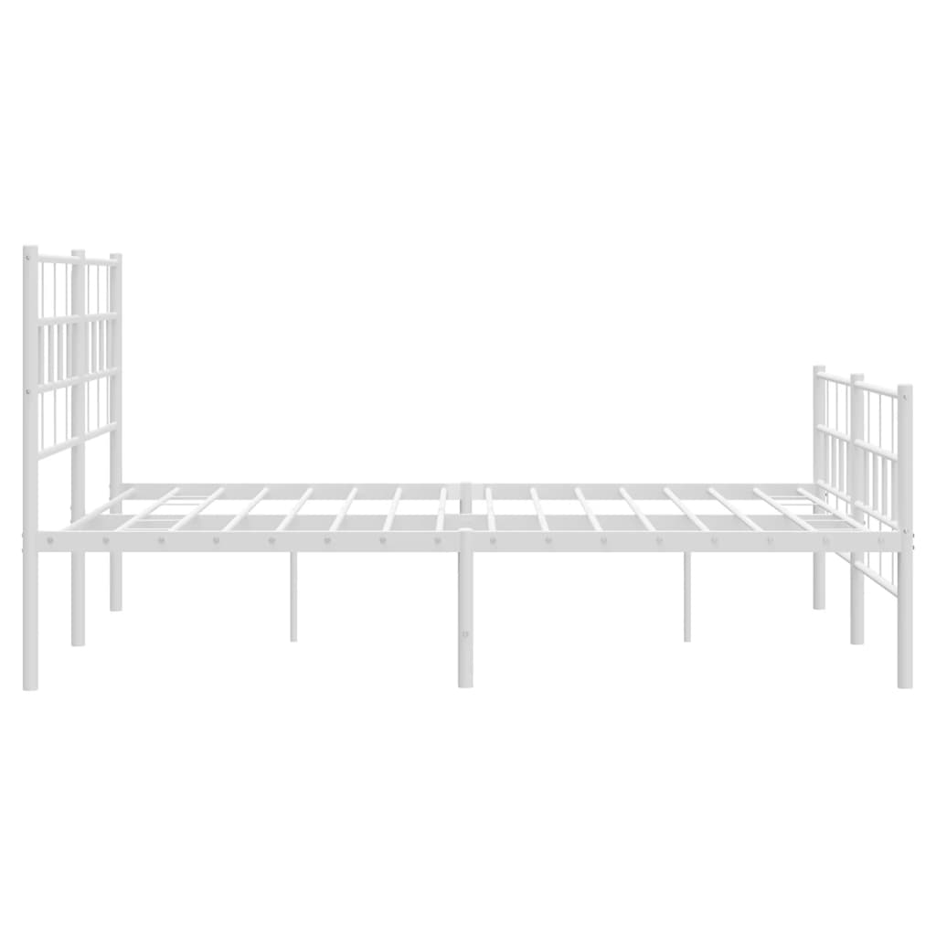 sengeramme med sengegavl og fodgærde 160x200 cm metal hvid