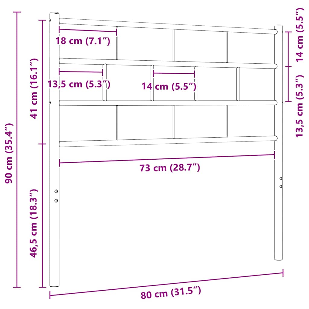 udskiftningsgavl 75 cm metal hvid