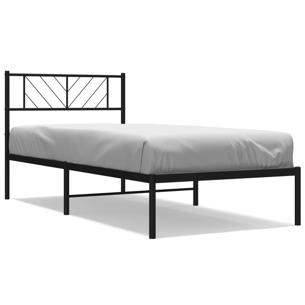 sengeramme med sengegavl 75x190 cm metal sort