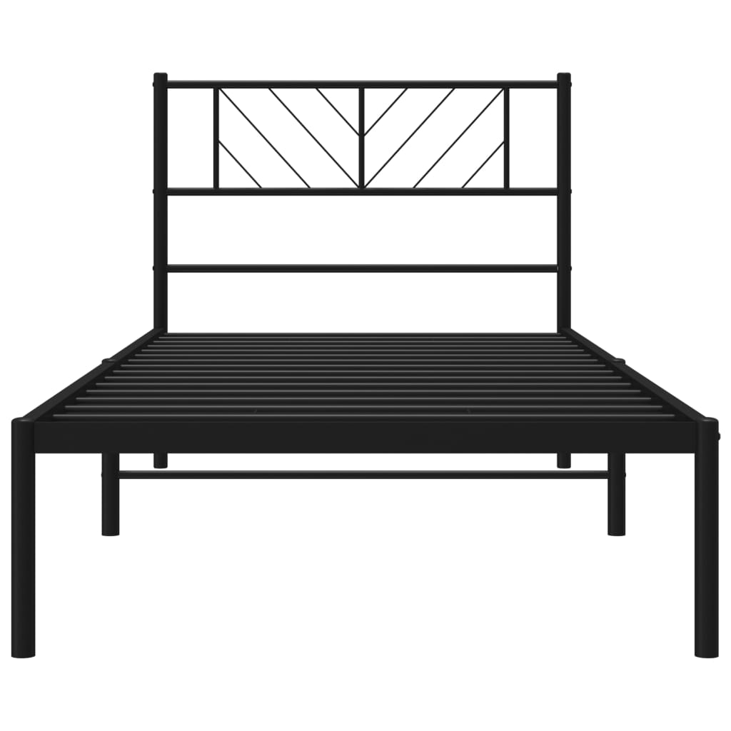 sengeramme med sengegavl 75x190 cm metal sort