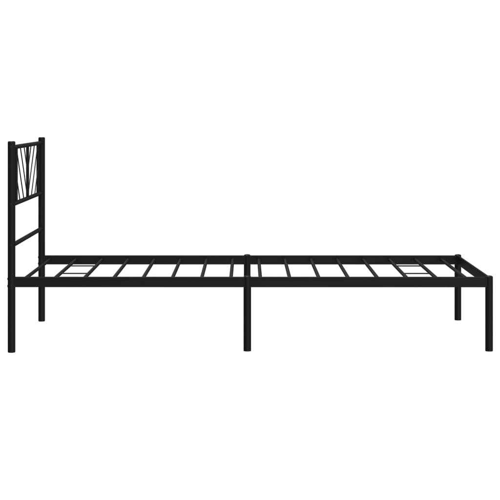 sengeramme med sengegavl 90x190 cm metal sort