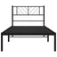 sengeramme med sengegavl 90x200 cm metal sort