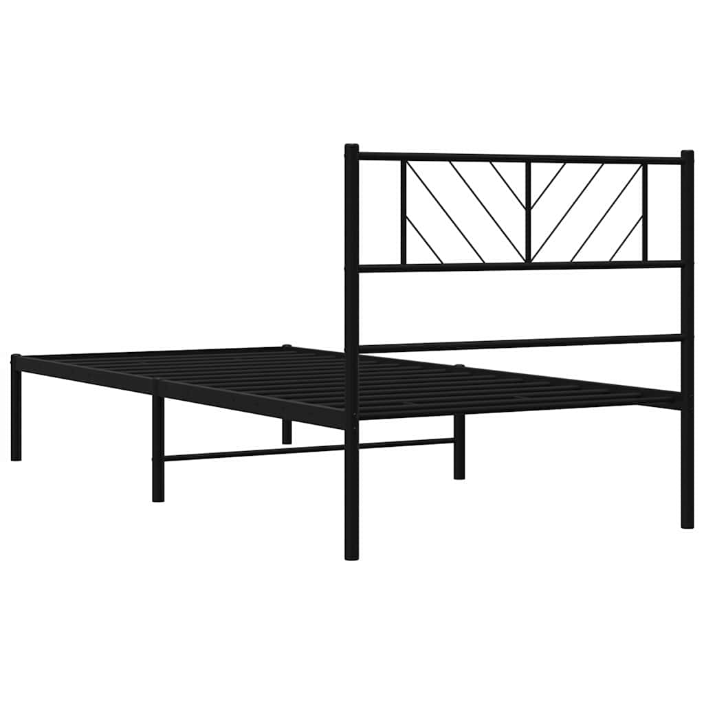 sengeramme med sengegavl 107x203 cm metal sort