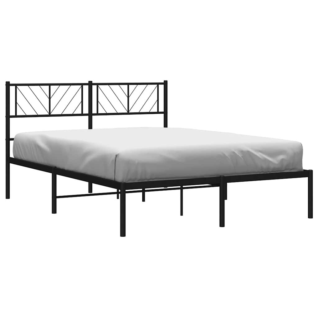 sengeramme med sengegavl 135x190 cm metal sort