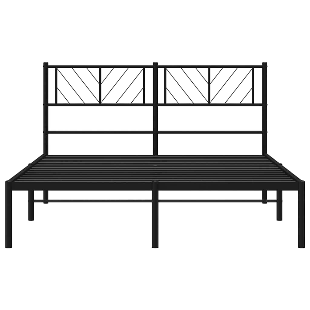 sengeramme med sengegavl 135x190 cm metal sort