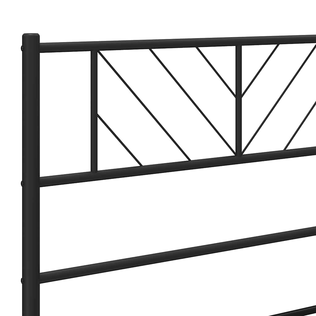 sengeramme med sengegavl 135x190 cm metal sort