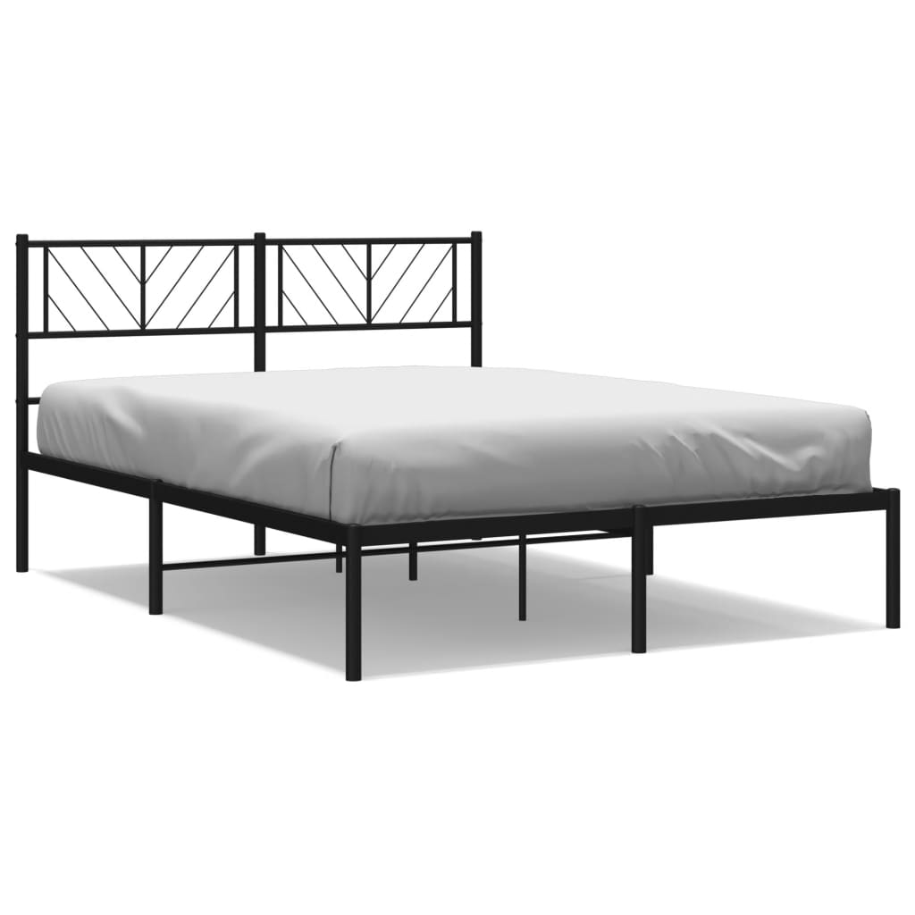 sengeramme med sengegavl 140x190 cm metal sort