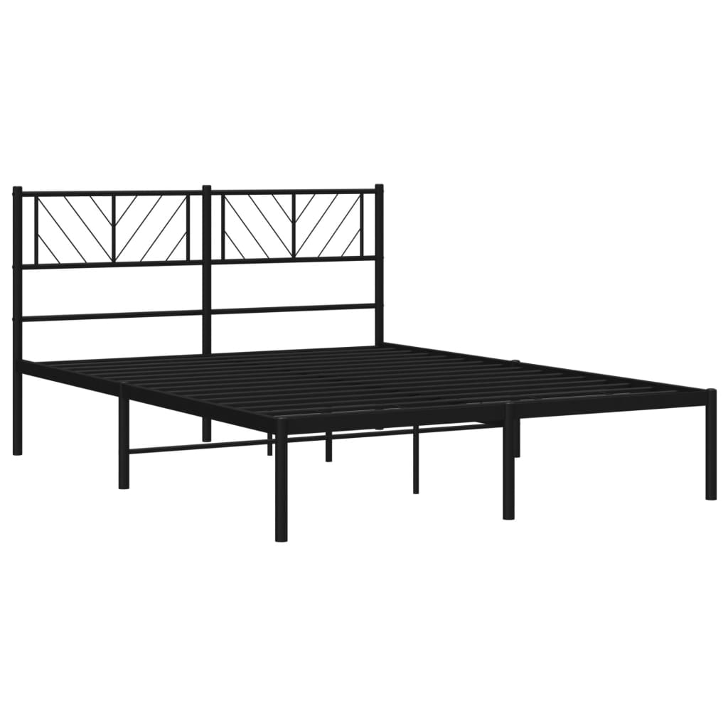 sengeramme med sengegavl 140x190 cm metal sort