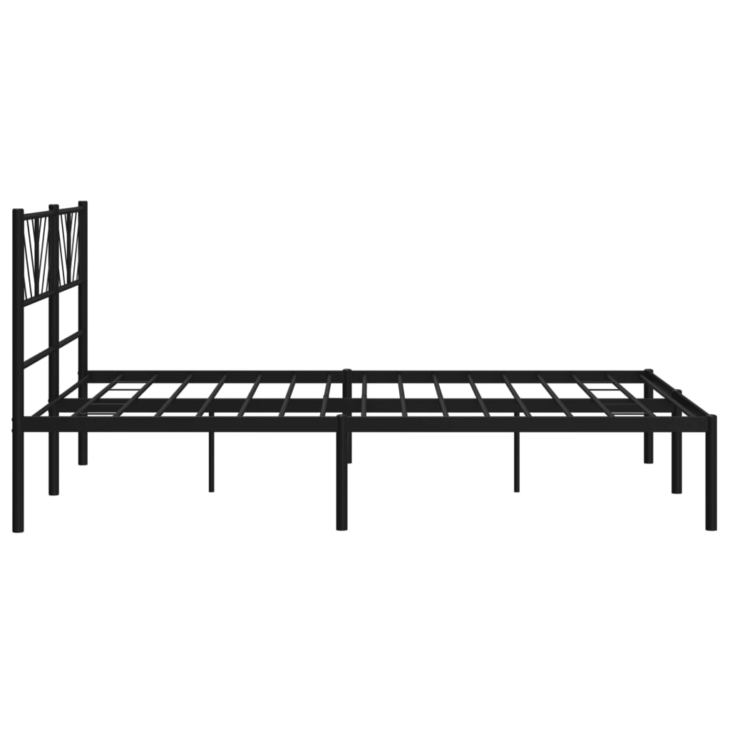 sengeramme med sengegavl 140x190 cm metal sort