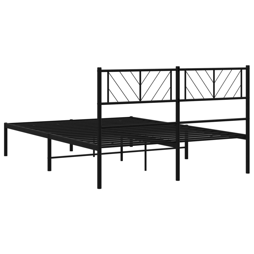 sengeramme med sengegavl 140x190 cm metal sort