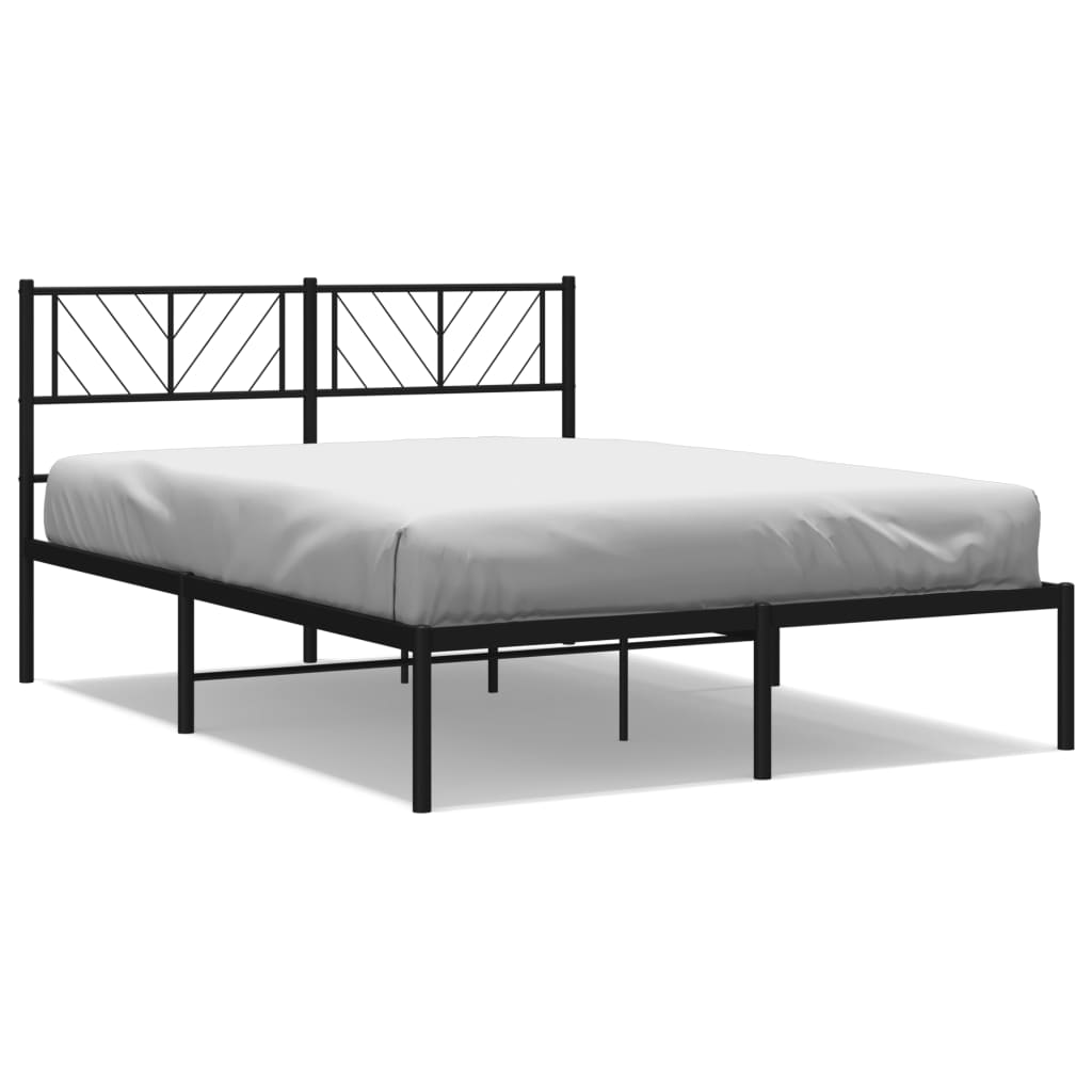 sengeramme med sengegavl 140x200 cm metal sort